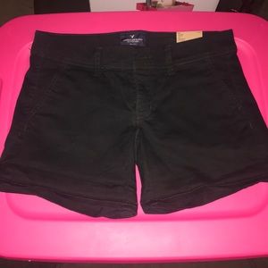 Black mid length shorts